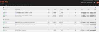 Screenshot of the Unraid GUI on my home server